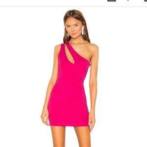 Pink mini dress with cutout